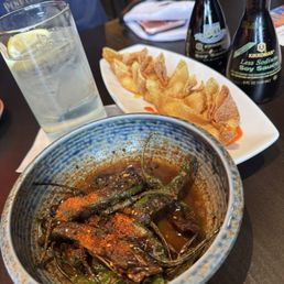 Shishito peppers and rangoons Shishito peppers and rangoons