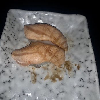 One Piece Sushi - off-colored, weird, pale, looking smoked salmon, "scrotum salmon". - Japanese Near Me - Millbrae, California One Piece Sushi - off-colored, weird, pale, looking smoked salmon, "scrotum salmon". - Japanese Near Me - Millbrae, California