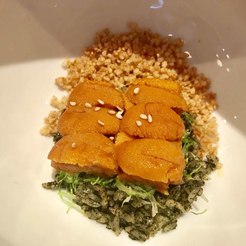 Jungsik - Sea Urchin with Seaweed Rice and Roasted Quinoa - Korean Near Me - New York, New York Jungsik - Sea Urchin with Seaweed Rice and Roasted Quinoa - Korean Near Me - New York, New York