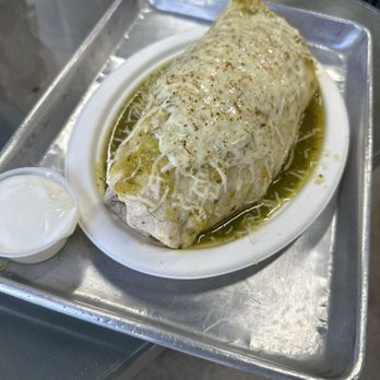 Costa Grande - California Burrito WET style with green sauce - Mexican Near Me - Van Nuys, California