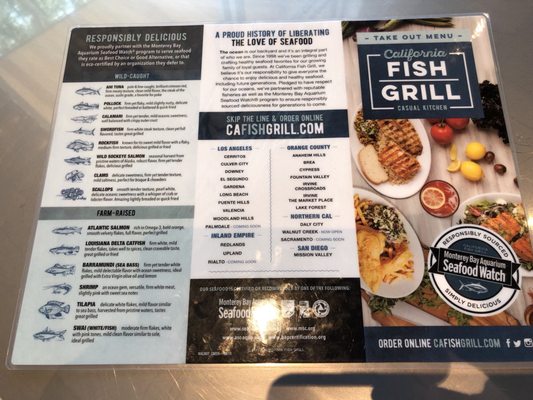 Menu photo 7 California Fish Grill Walnut Creek, CA