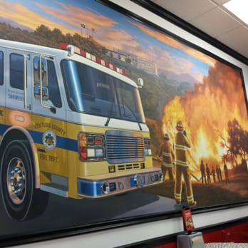 Firehouse Subs - Painting on the wall inside the restaurant. - Sandwiches Near Me - Simi Valley, California