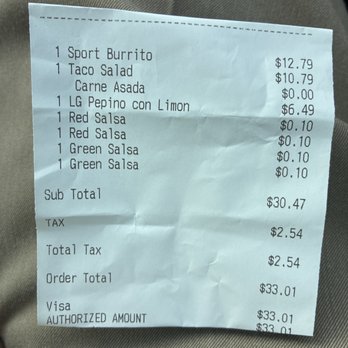 Robertito's Taco Shop - The receipt - Mexican Near Me - Fresno, California Robertito's Taco Shop - The receipt - Mexican Near Me - Fresno, California