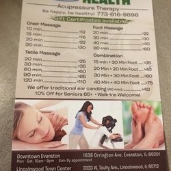 Art Of Health - Pricing for services