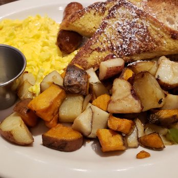 Dinerbar - Deluxe breakfast with scrambled, tricolor potatoes French toast and wheat toast - Diners Near Me - Rego Park, New York Dinerbar - Deluxe breakfast with scrambled, tricolor potatoes French toast and wheat toast - Diners Near Me - Rego Park, New York