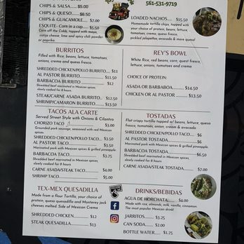 Rey’s Taqueria - Menu - Food Trucks Near Me