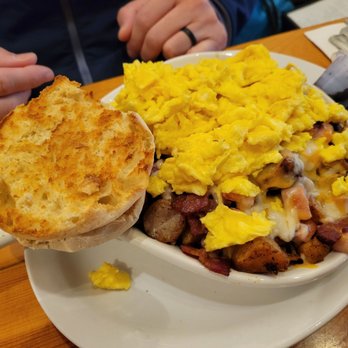 From Scratch Restaurant - The Skillet Breakfast, with ham, bacon and sausage.  Humongous and delicious. - Breakfast & Brunch Near Me - Carmel, California