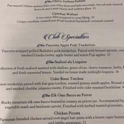 Minnehaha Country Club - Menu