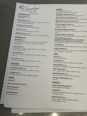 Menu photo 3 Smashley's Burger Bar North Charleston, SC Menu photo 3 Smashley's Burger Bar North Charleston, SC