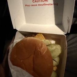 Steak ’n Shake - Steak'n Shake single Steakburger w. extra pickle (made just at close)!