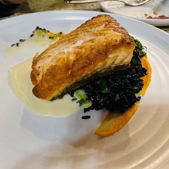 The Vine and Spirits - Pan Roasted Atlantic Salmon, Miso Butter Sauce - Wine Bars Near Me - Danville, California