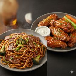 J Buffalo House - Wings& Lo-mein