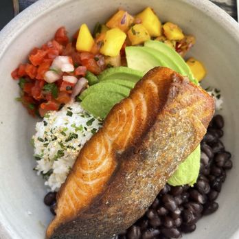 Blue Whale - Baja Bowl with Pan Seared Salmon - delish! - Cafes Near Me - La Jolla, California