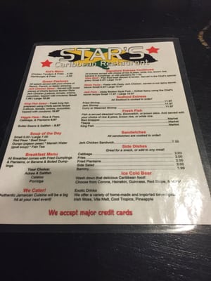 Menu photo 5 Star's Caribbean Restaurant Jacksonville, FL