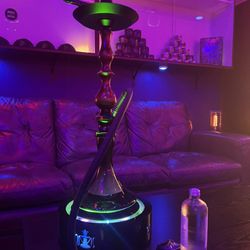 Aladdin Cafe Hookah & Kava Bar - Watermelon hookah with my sparkling water! (Hima calls it, the usual).