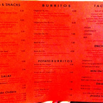 Kombüse - Die Speisekarte - Mexican Near Me - Hamburg, HH