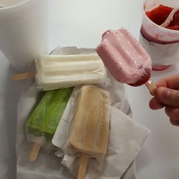 Coconut, strawberry n cream, coffee, pistachio, tamarind Aguas Frescas and mangonadas. Coconut, strawberry n cream, coffee, pistachio, tamarind Aguas Frescas and mangonadas.