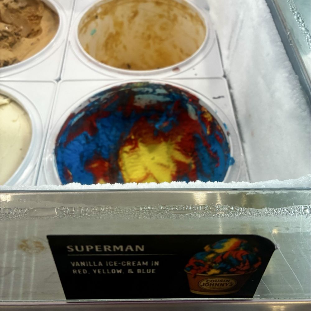 Cousin Johnnys - Superman ice cream. - Ice Cream & Frozen Yogurt Near Me - Port Orange, Florida Cousin Johnnys - Superman ice cream. - Ice Cream & Frozen Yogurt Near Me - Port Orange, Florida