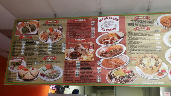 Menu photo 6 Rico's Tacos El Primo Riverside, CA