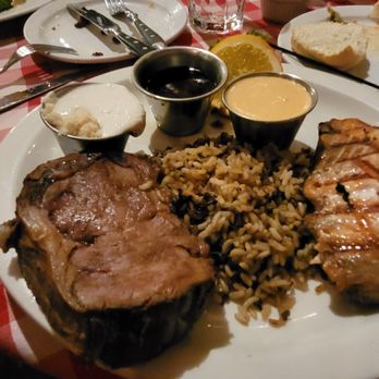 Buckhorn Exchange - Buffalo Prime and Salmon.  Wild Rice was a little crunchy. - Steakhouses Near Me - Denver, Colorado