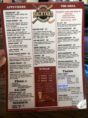Menu photo 1 The Backyard Sports Lounge Westminster, CO Menu photo 1 The Backyard Sports Lounge Westminster, CO