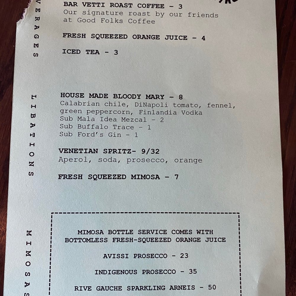bar Vetti - Brunch menu 3/21 - Italian Near Me - Louisville, Kentucky bar Vetti - Brunch menu 3/21 - Italian Near Me - Louisville, Kentucky
