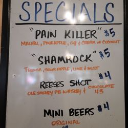 Smoking Jayson's Pool Hall - Some specialty drinks. The Reeses shot and the Mini Beers are AMAZING!