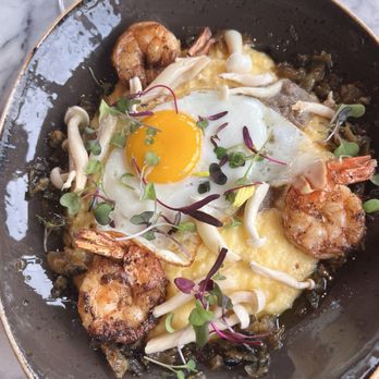 Shelby's Rooftop Lounge - Tasty shrimps with grits - Lounges Near Me - San Francisco, California