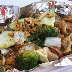 Sky Kitchen - Thai basil noodle with chicken for lunch on 08.31.17 at Sky Kitchen food truck at 1533 NE Alberta Street.