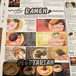 Ippudo menu in Cupertino, CA.