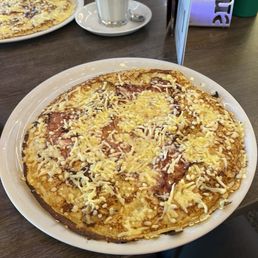 Ham, cheese, and pineapple pancake