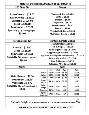 Menu photo 3 Nature's Delight Monticello, NY Menu photo 3 Nature's Delight Monticello, NY