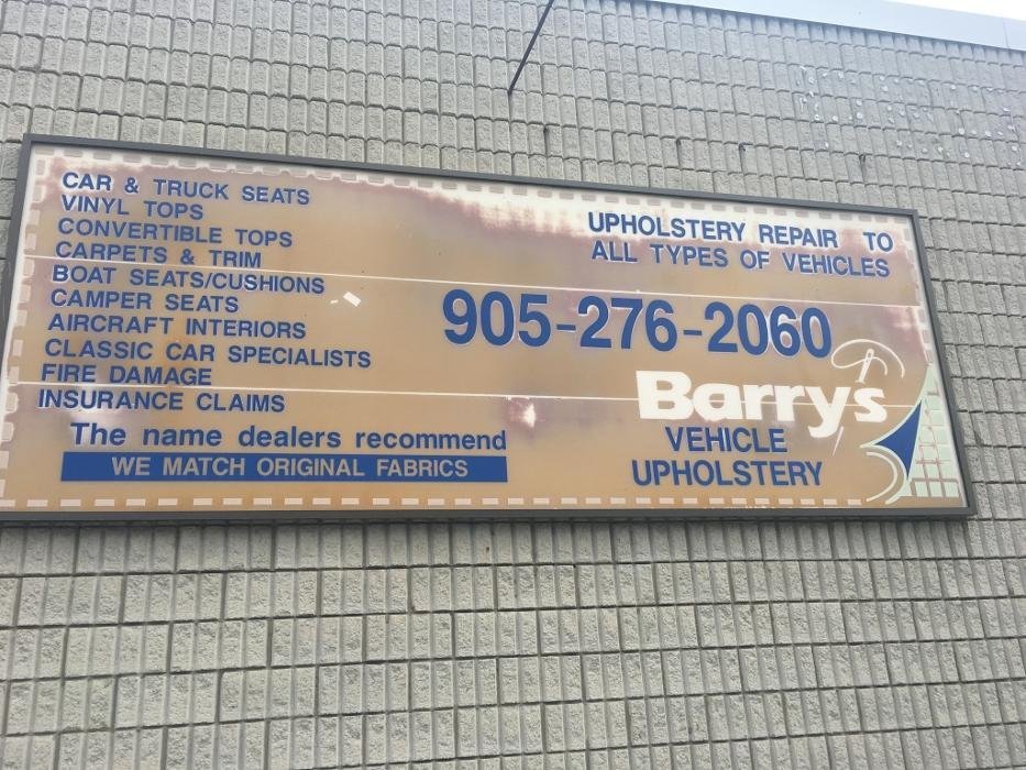 BARRY’S VEHICLE UPHOLSTERY Updated October 2024 275 Dundas Street E
