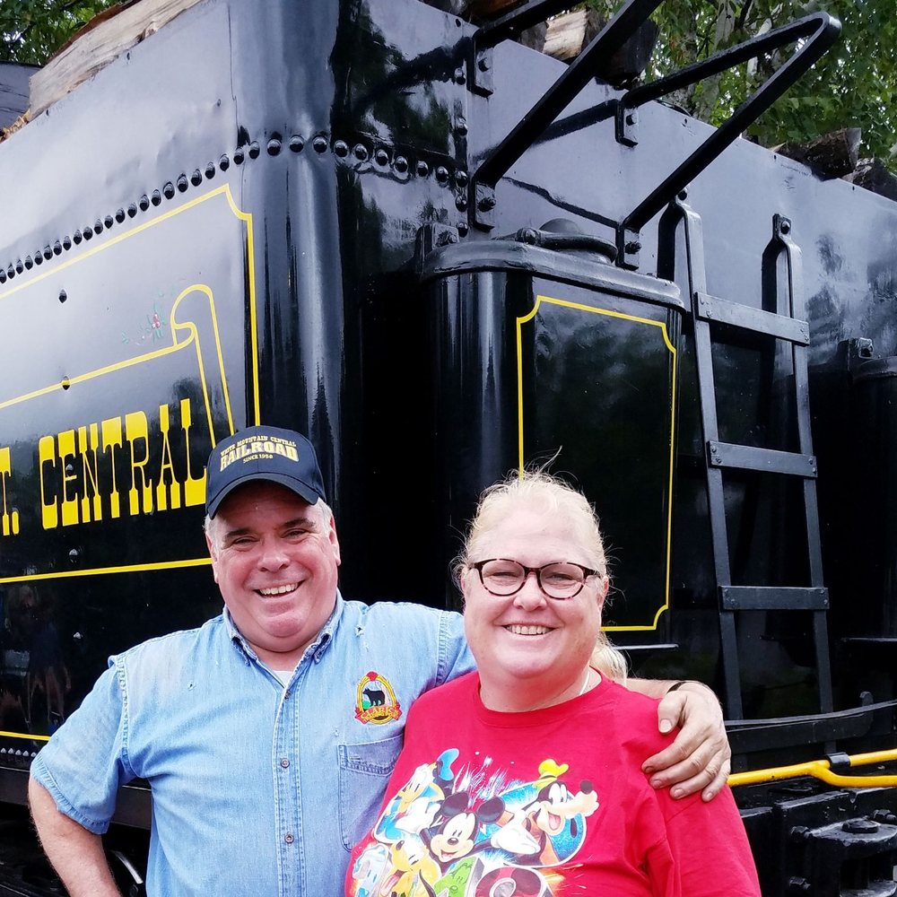 Clark's Trading Post - Conductor and a very good sport for indulging me in a pic!! - Amusement Parks Near Me - Lincoln, New Hampshire