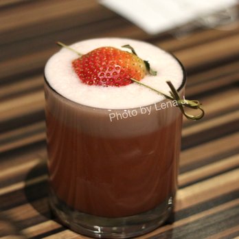 Maclab Bistro - Ballet Slipper Cocktail ($15) - Cabrito Blanco Tequila, Strawberry Basil Syrup, Lemon Juice, Egg White - Bistros Near Me - Banff, Alberta Maclab Bistro - Ballet Slipper Cocktail ($15) - Cabrito Blanco Tequila, Strawberry Basil Syrup, Lemon Juice, Egg White - Bistros Near Me - Banff, Alberta