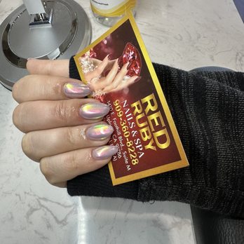 Red Ruby Nails & Spa - Amazing full set with chrome polish - Nail Salons Near Me - Upland, California Red Ruby Nails & Spa - Amazing full set with chrome polish - Nail Salons Near Me - Upland, California