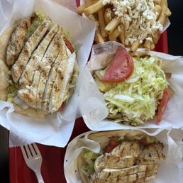 Chic Brst Pita , Chicken Gyros , Greek Fries Chic Brst Pita , Chicken Gyros , Greek Fries