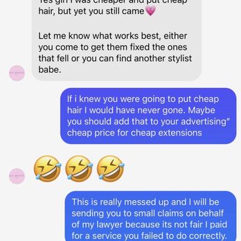 Belle Mia Studio - She admitted to putting cheap hair laughing. - Blow Dry/Out Services Near Me - San Bernardino, California