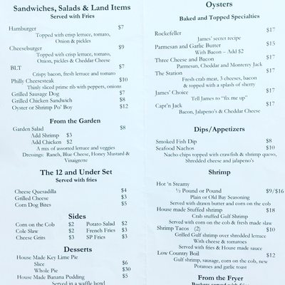 Menu photo 8 The Station Raw Bar Apalachicola, FL