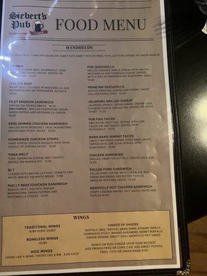 Menu photo 1 Sieberts Pub Salem, WI