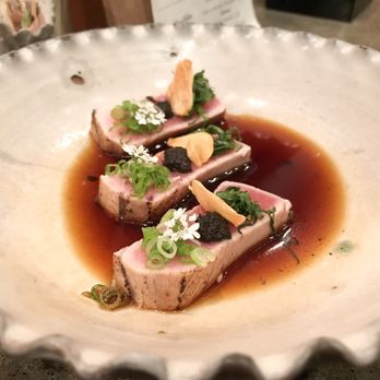 Delage - Course 3.5: Toro Steak, didn't taste like toro, just like regular tuna no fat - Japanese Near Me - Oakland, California Delage - Course 3.5: Toro Steak, didn't taste like toro, just like regular tuna no fat - Japanese Near Me - Oakland, California