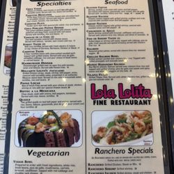 Lola Lolita Fine Restaurant - Menu