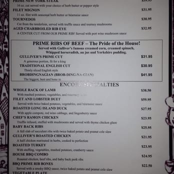Gulliver's Restaurant - Dinner menu - American Near Me - Irvine, California