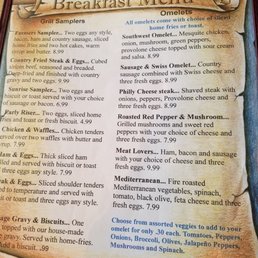 Breakfast menu Breakfast menu