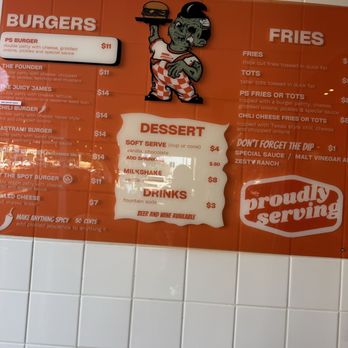 Proudly Serving - 2026 Menu and Prices - Burgers Near Me - Redondo Beach, California