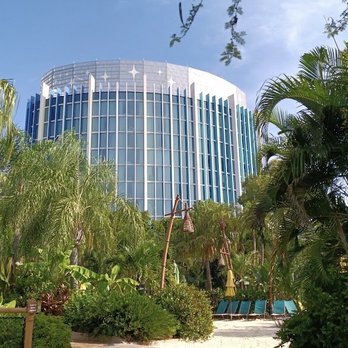 Universal Aventura Hotel - View of hotel from Volcano Bay water park - Resorts Near Me - Orlando, Florida