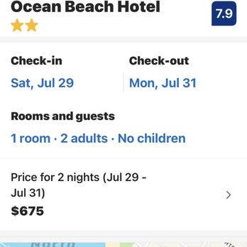 Ocean Beach Hotel - This is a photo of how the availability changed from 2 adults to 1 adult and 2 children.. children love the beach too! - Hotels Near Me - San Diego, California