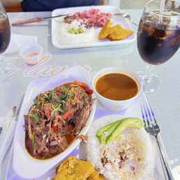 Ropa Viejo and Bistec Encebollado