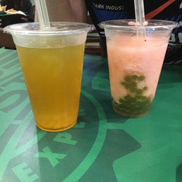 Mango with lychee poppers and Nos with kiwi poppers