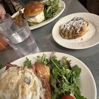 Cafe Bonjour - Croque Monsieur Croissant and Nutella Croissant - Breakfast & Brunch Near Me - Boston, Massachusetts Cafe Bonjour - Croque Monsieur Croissant and Nutella Croissant - Breakfast & Brunch Near Me - Boston, Massachusetts